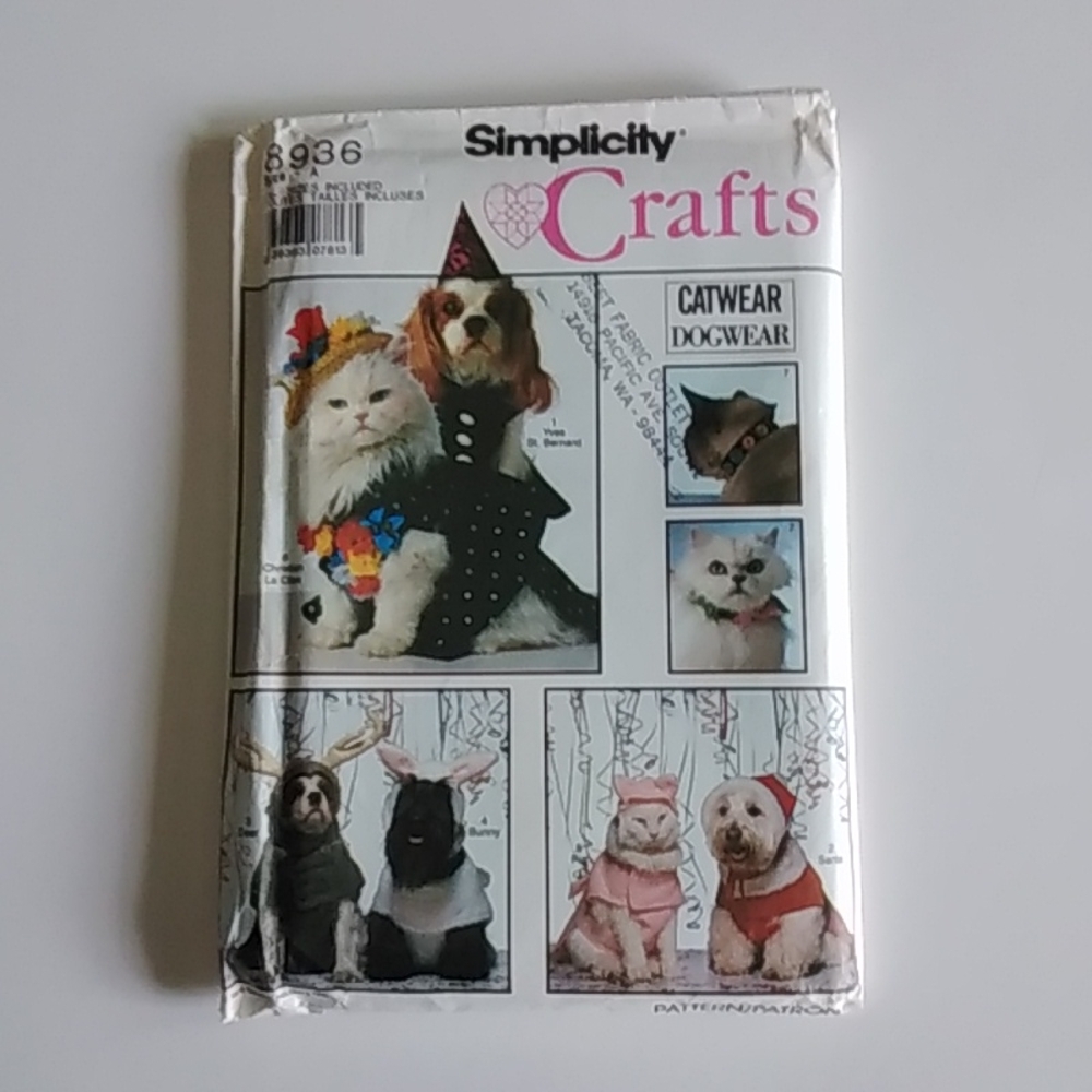 Simplicity #8936 Craft Catwear & Dogwear Pattern